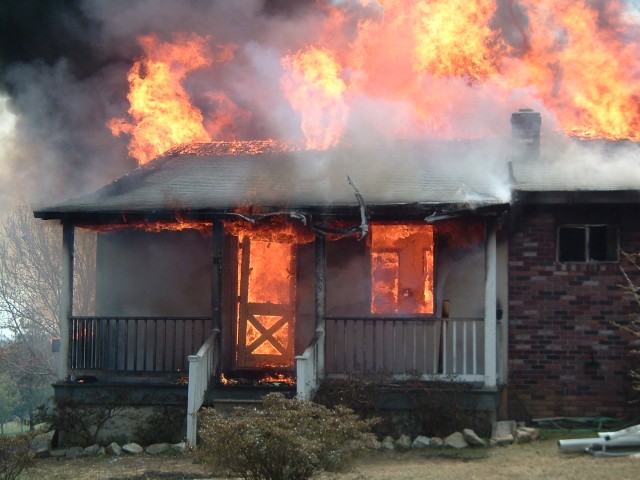 Lawndale Road House Burning April 2004  Photo taken by K. Townsley